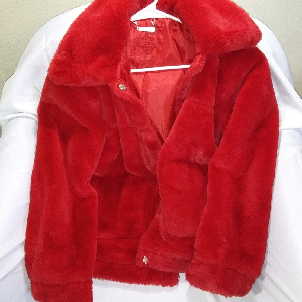 Red "" Furry Jacket